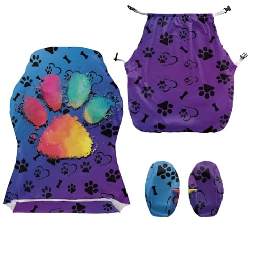 Cool Dog Paw Gaming Chair Covers Stretchable 4 Piece Set Universal Armchair Slipcovers Soft Protective Furniture Protector for Living Room Bedroom College Students Dorm Room - color: Cool Dog Paw