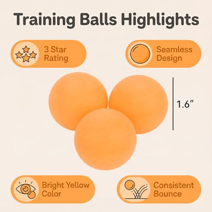 Professional Table Tennis Balls 3 Pack Training Ping Pong Balls for Robot Practice