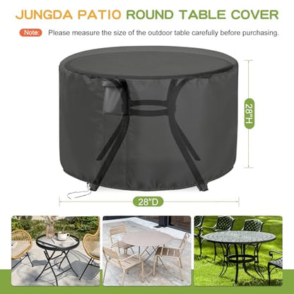Patio Furniture Covers Round,28 Inch Outdoor Table Cover Waterproof,Round Patio Furniture Cover for All Weather Resistant - 28 x 28 Inch - size: 28" DIA x 28" H