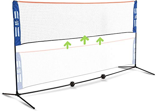 JOOLA HIT MIT Adjustable Height Portable Badminton Net Set - Competition Multi Sport Indoor or Outdoor Net for Playing Pickleball, Kids Volleyball, Soccer Tennis, Lawn Tennis - Easy and Fast Assembly - color: Blue