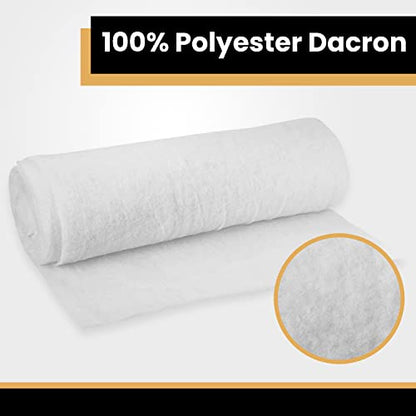 AK TRADING CO. 48 Inch Wide Solid Bonded Dacron Upholstery Grade Polyester Batting - Cushion Support, Quilting Supplies, Furniture Upholstery, Craft Projects, Durable (5 Yards) - color: 48 Inch Wide, size: 5 Yards