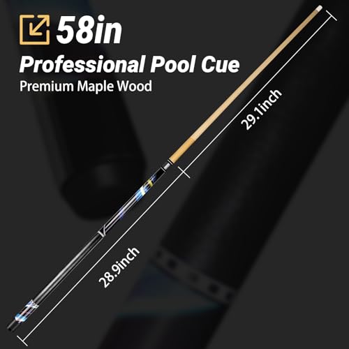 Pool Cue Stick Billiard Sticks: 58 Inch Pool Stick with 13mm Tip Professional Billiard Cue Sticks 18/19/ 20/21 oz, Premium Canadian Maple Wood Pool Cues for Pool Table for Men Women in Bar House（C43）