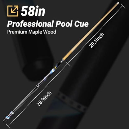 Pool Cue Stick Billiard Sticks: 58 Inch Pool Stick with 13mm Tip Professional Billiard Cue Sticks 18/19/ 20/21 oz, Premium Canadian Maple Wood Pool Cues for Pool Table for Men Women in Bar House（C43）