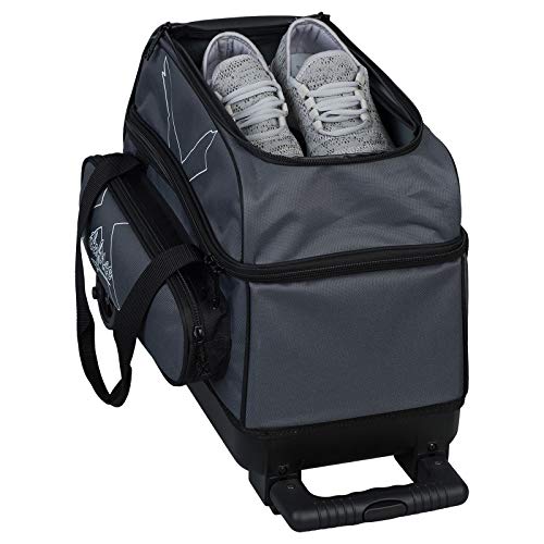 KR Strikeforce Hybrid X Double Roller Bowling Bag - Holds Two Balls, Shoes & Accessories - color: Gray