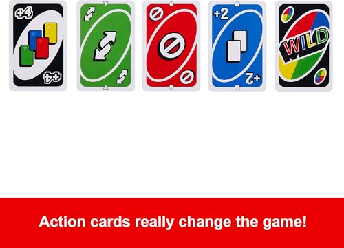 Mattel Games UNO Card Game for Kid, Adult & Family Nights & Parties, Travel & Vacations, Color Blind Accessible & Customizable Deck (Amazon Exclusive) - style: UNO