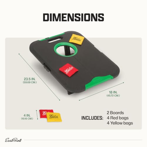 EastPoint Sports Go! Gater Cornhole – Light-Up and Travel Versions – Easy Storage & Light-Weight – Perfect for Outdoor and Indoor Play - style: Standard Board - Black/Green