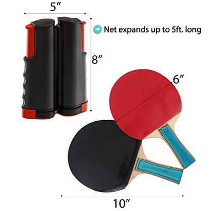 Trademark Innovations Anywhere Table Tennis Table Tennis Set with Paddles and Balls