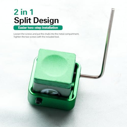 KONLLEN Magnetic Pool Chalk Holder Aluminum Alloy Belt Clip | Portable design, durable metal construction, quick access,metal cue chalk case for pool, snooker and carom - color: Green
