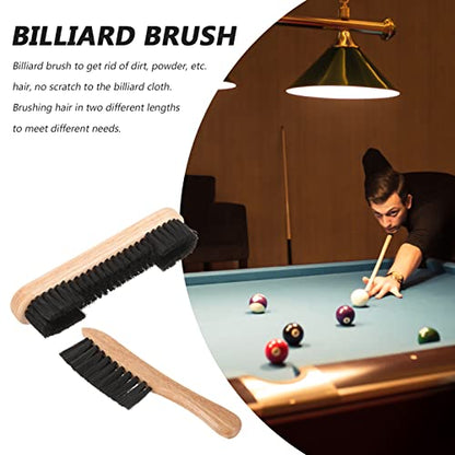 BESPORTBLE Wood Cleaner 2Pcs Pool Table Clean Wooden Pool Table Cleaning Tool Billiard Pool Table Rail Brush Wooden Handle Nylon Bristles Set 9Inch Horse Brush