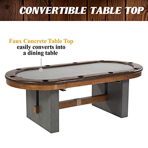 Barrington Poker Multiple Styles Folding Poker Table & Poker Table Top/Dining Table Collection, Durable Padded Rail Tables with Felt Playing Surface, Perfect for Texas Holdem Games - style: 10 Player Urban Table (Dining Top)