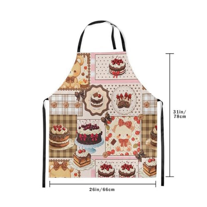 Castle Fairy Cute Rabbit Deer Kitchen Apron - color: Bear Cake Brown