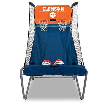 Pop-A-Shot - Home Dual Shot with NCAA Graphics l Sensor Scoring l 16 Game Modes l 7 Balls l Foldable Storage l for All NCAA Fans - style: Clemson Tigers