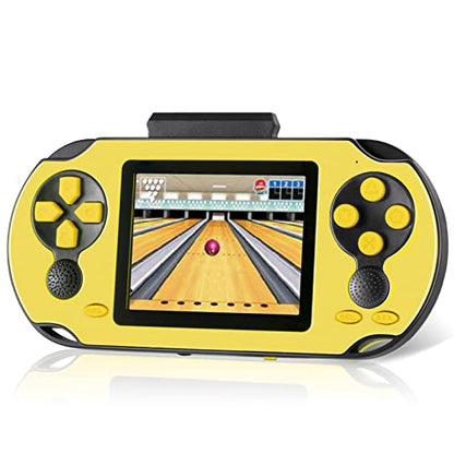 TaddToy 16 Bit Handheld Game for Kids Adults, 3.0'' Large Screen Preloaded 230 HD Classic Retro Video Games with USB Rechargeable Battery & 3 Game Cartridges for Birthday Gift for Kids 4-12 (Yellow) - color: Yellow