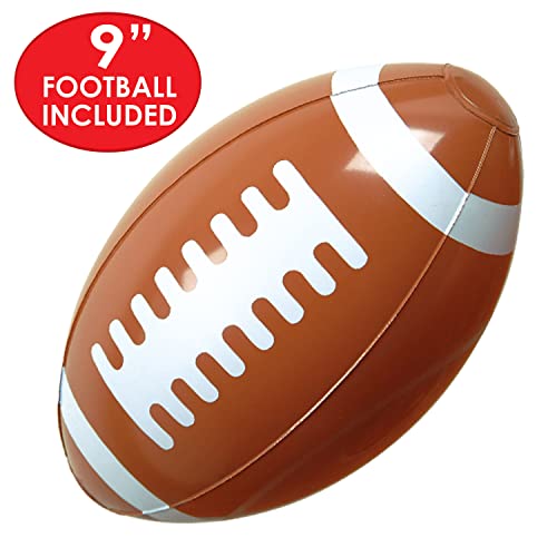 Beistle 3 Piece Novelty Inflatable Goal Post Drink Coolers with Football Decorations Game Day Party Beverage Holders, 74" x 28", Green/Yellow/White/Brown/Orange - style: Goal Post Cooler w/Football - 3 Piece