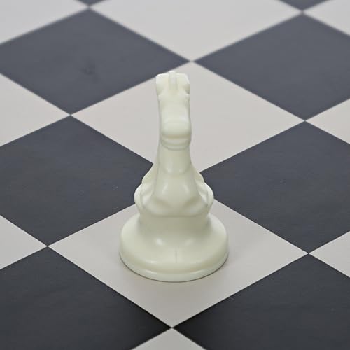 WE Games Staunton Chess Knight - Light Plastic Chess Piece for Tournament Set, Felt Bottom, Classic Design - color: White Knight
