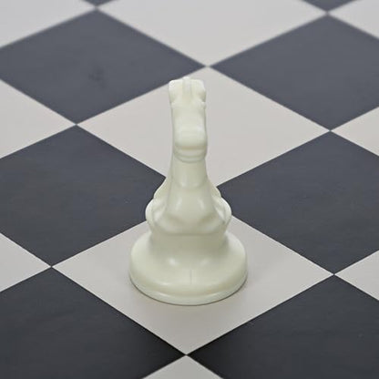 WE Games Staunton Chess Knight - Light Plastic Chess Piece for Tournament Set, Felt Bottom, Classic Design - color: White Knight
