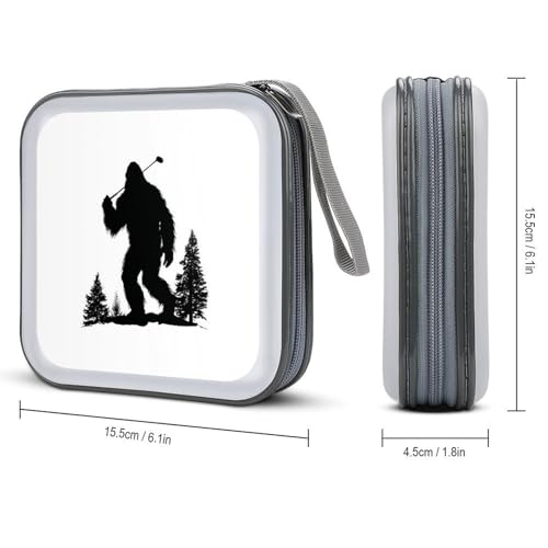 Funny Silhouette Carrying A Single Golf Club CD Case DVD Storage Case Portable for Car Home Travel