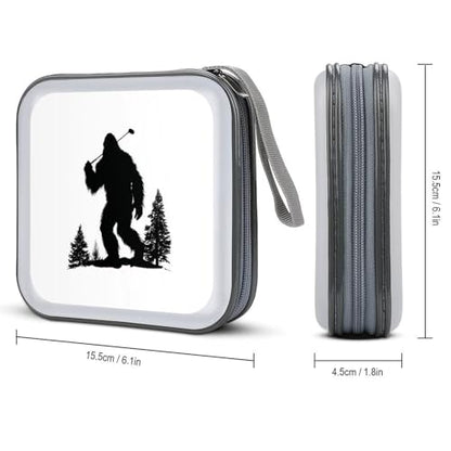 Funny Silhouette Carrying A Single Golf Club CD Case DVD Storage Case Portable for Car Home Travel
