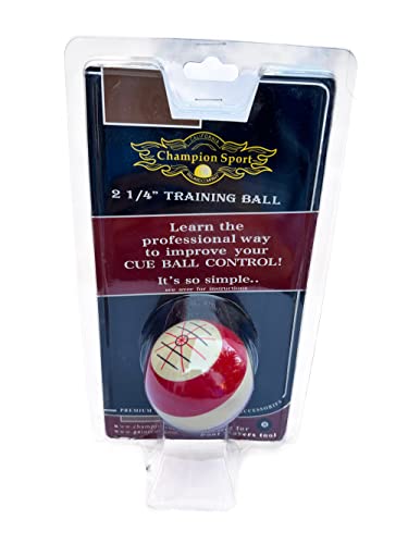 Champion 2-1/4" Billiard Practice Training Pool Cue Ball - color: Red and white