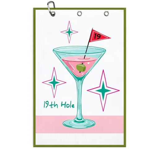 Funny 19th Hole Golf Towel 16x24 Inch, Funny Microfiber Towels for Golf Bags with Clip, Retirement Birthday Gifts for Men Women Golfers Grandpa Husband Boyfriend Dad Wife Mom Fan - 19th Hole - color: 19th Hole Golf