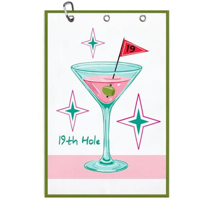 Funny 19th Hole Golf Towel 16x24 Inch, Funny Microfiber Towels for Golf Bags with Clip, Retirement Birthday Gifts for Men Women Golfers Grandpa Husband Boyfriend Dad Wife Mom Fan - 19th Hole - color: 19th Hole Golf