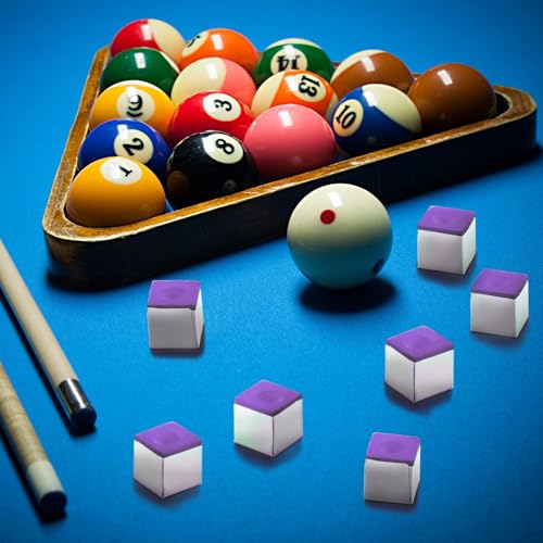 Junkin Pool Chalk Cubes for Billiard Cue Sticks, 48/72/108Pack Options, Table Accessories for Clubs, Bars & Home - color: Purple