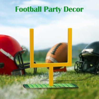 Football Goal Post Table Decoration with Bases,6PCS Field Goal Post Centerpieces for Table,4.33x3.94in Wooden Photo Frame for Table Centerpieces with Base for Fans Club Birthday Supplies