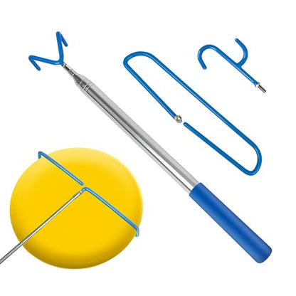 Disc Golf Retriever Pole Telescopic Disc Golf Tool with 3 Hooks Golf Discs Retriever for Water Outdoor Disc Sports Starters 16FT - size: 16FT aluminum