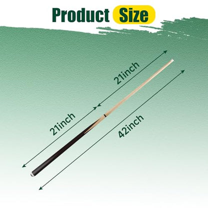 HMQQ Pool Cue Sticks – 42"/48"/58" Billiard Cues with 13mm Leather Tip – 17oz/18oz Standard or 20oz Heavy – Set of 2 or 4 – Durable 2-Piece Pool Sticks for Beginners, Adults, Home & Bar - size: 42" set of 4