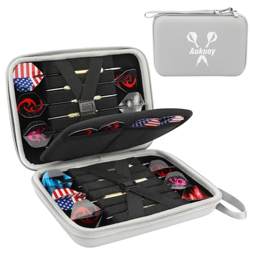 Iesooy Dart Case for 12 Darts, Dart Carrying Storage Holder case for Dart Tips/Shafts/Flights（Gray） - color: Gray
