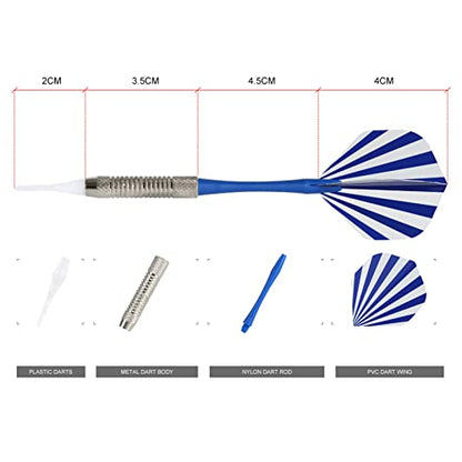 Electronic Dartboard, Hanging Dartboard Game, LCD Scoring Display Game with 6 Plastic Darts for Indoor Sports and Family Entertainment for Several Players