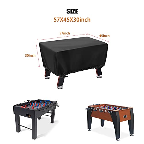 Foosball Table Cover - Waterproof football table Soccer Table Cover Outdoor Indoor Foosballs Table Covers - 57"L×45"W×30"H, Black - size: 57"L×45"W×30"H