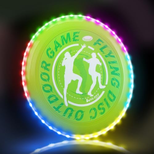 KnLnny Ware LED Flying Disc for Outdoor Games - color: Green-with Light