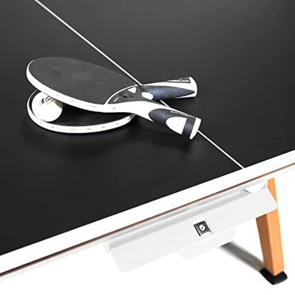 CORNILLEAU - Origin Outdoor Table - Design Ping-Pong Table - Made in France - Convertible - White - style: Fabric net - Tabletop Ping pong