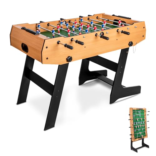 HLC 47.5" Foosball Table, Foldable Foosball Table Football Soccer Indoor Game Table, Kids Family Play Sports Fun