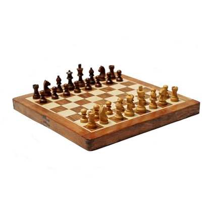 WE Games Travel Magnetic Wood Folding Chess Set - Portable Wooden Chess Board, Perfect Travel Chess Set for Adults, 7 in.