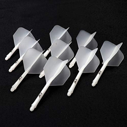 CUESOUL 3 Sets Integrated Dart Shaft and Flights,Dart Shaft Length 21mm/28mm/33mm - color: Shaft Length 21mm+28mm+33mm-Big Wing Shape-Ice