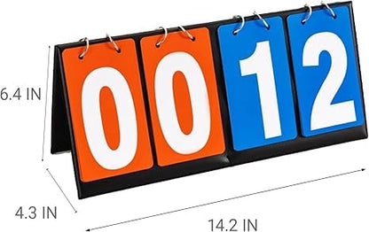 Portable Table Top Scoreboard Flipper, Multi Sports Score Flip Scoreboard, Red and Blue