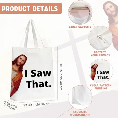 Sieral 2 Pcs Animal Lover Bag Gift for Women Travel Canvas Tote Portable Zipper Pouch Canvas Reusable Grocery Tote - style: I Saw That