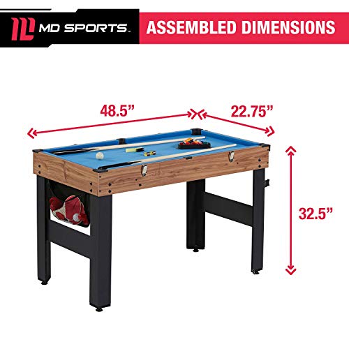 MD Sports 48 Inch 5-In-1 Combo Game Table, Multi