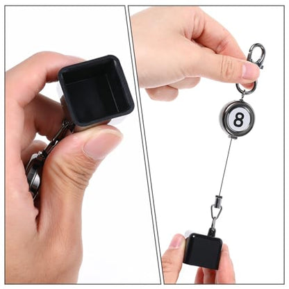 Snooker Chalk Holder Billiards Pool Cue Chalk Holder Billiard Snooker Accessories with Retractable Key Ring