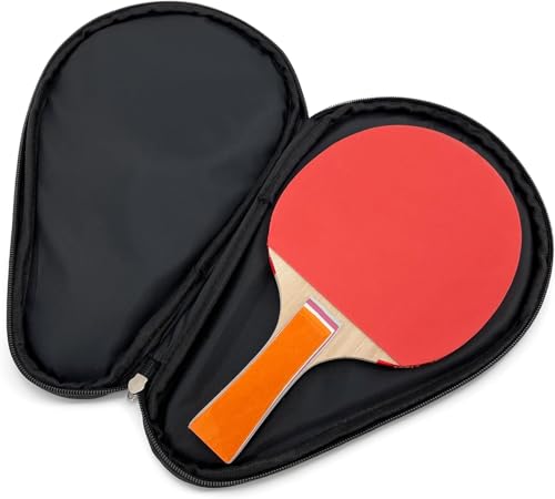 Colorful Table Tennis Racket Cover Ping Pong Paddle Bag Table Tennis Racket Case - color: Blue+Yellow Leaf
