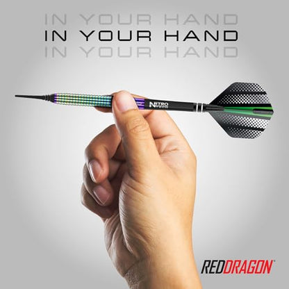 RED DRAGON Darts - Amberjack | Javelin | Pegasus | Razor Edge - Professional Tungsten Soft Tip Darts - Includes Dart Flights and Shafts - size: 18g Barrel / 20g Full Weight
