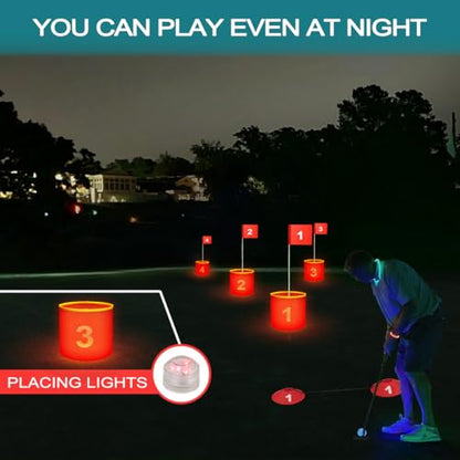 Golf Yard Bucket Games, 6 Holes Golf Practice Game with Flag, Indoor Outdoor Golf Chipping Game for Park, Beach, Backyard, Lawn - size: 5 SET