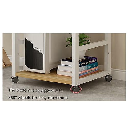 3 Tier AV Media Cabinet Stand Assembly Cabinet, Gaming TV Cabinet and Stereo Rack Audio Tower with Height Adjustable Wooden Shelf (Color : Black, Size : 50x40x79cm) - color: Black