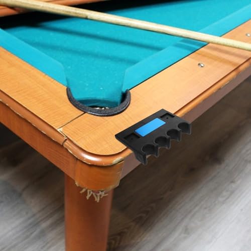 Cabilock 2pcs Wall Mounted Pool Cue Rack Holder with 4-hole Weighted Design and Non-slip Pads, Billiards Accessories Organizer for Game Rooms and Professional Pool Table Storage