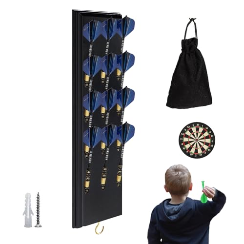 Dart Storage,Wood Wall Display Rack | Dart Organizer with Storage Bag - for Home Office Bar Game Room Living Room Bedroom Entertainment