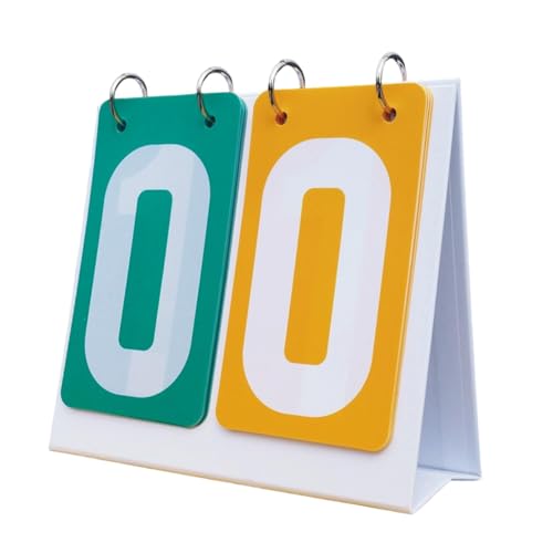 SM SunniMix Sports Scoreboard Manual Flip Score Flipper Tabletop Portable Score Counter PVC Material Lightweight Suitable for Basketball Volleyball Table Tennis