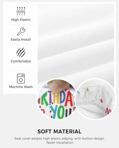 Savannan Office Chair Cover Happy Birthday to You Birthday Party Decoration Split Protective Stretch Elastic Universal Cover for Desk Task Chair,Computer Rotating Chair 1pcs