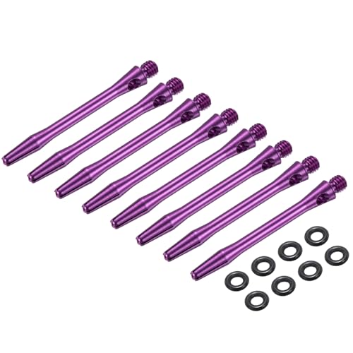 PATIKIL Aluminum Dart Shafts 2BA Thread Dart Stems Replacement Accessories with Rubber Rings for Steel Tip - color: Purple, size: 45mm